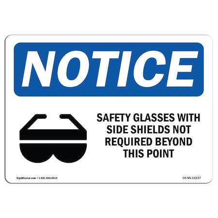 Signmission OSHA, Safety Glasses With Side Shields With Symbol, 5in X 3.5in Decal, 10PK, OS-NS-D-35-L-18197-10PK OS-NS-D-35-L-18197-10PK